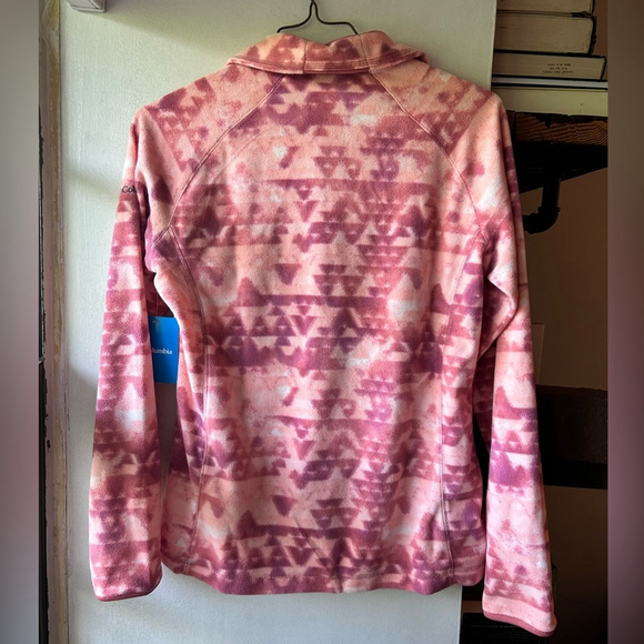 Columbia Arctic Air Printed Half Zip Pullover Mock Neck OmniTech Green Womens S - Picture 5 of 5